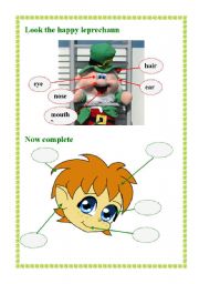 English Worksheet: happy leprechaun