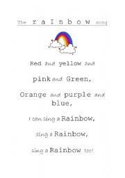 English Worksheet: The Rainbow Song
