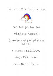 English worksheet: The Rainbow Song