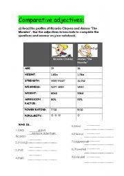 English Worksheet: COMPARISON BETWEEN TWO FIGHTERS
