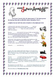 English Worksheet: Darwin awards