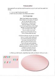 English Worksheet: Pronunciation Practice