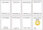English Worksheet: DAYS OF THE WEEK (Minibook)