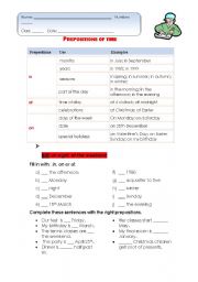 prepositions of time