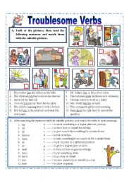 English Worksheet: Troublesome Verbs
