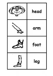English Worksheet: Body and face flashcards