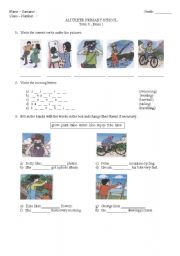 English Worksheet: 6th class