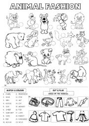 English Worksheet: Animal Fashion