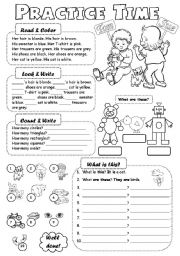 English Worksheet: Practice Time