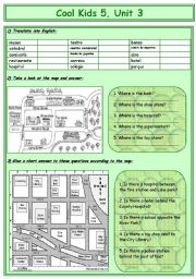 English Worksheet: Cool Kids 5, unit 3. In the city
