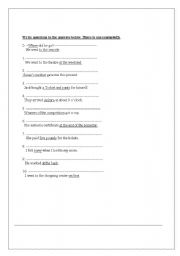 English worksheet: question words