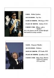 English Worksheet: Famous People (2)