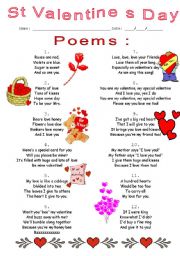 English Worksheet: poems