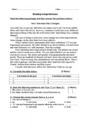 English Worksheet: Reading Comprehention