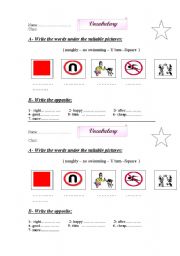 English worksheet: signs