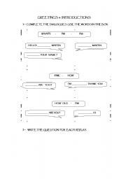 English Worksheet: GREETINGS AND INTRODUCTIONS