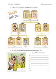 English Worksheet: Family Tree