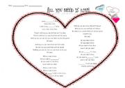 English Worksheet: All You Need is Love