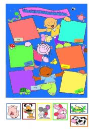 English Worksheet: Animals cut and paste activity