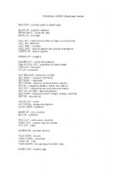 English Worksheet:  Phrasal Verbs (Multi-part verbs)