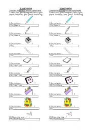 English Worksheet: School Supplies 