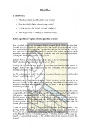 English worksheet: FOOTBALL