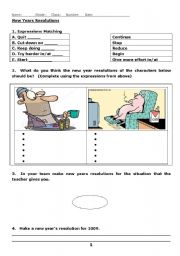 English Worksheet: New Years Resolutions