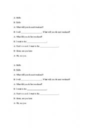 English Worksheet: Social Dialogue 