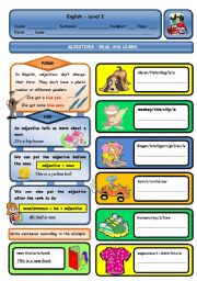 English Worksheet: ADJECTIVES