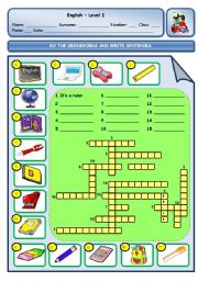 English Worksheet: CLASSROOM OBJECTS