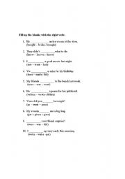 English Worksheet: Irregular Verbs practice