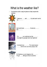 English Worksheet: The Weather Pciture and Vocabulary