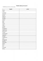 English worksheet: Practice making nouns plural