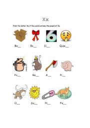 English worksheet: The sound of X