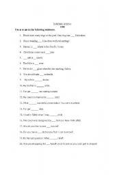 English worksheet: Indefinite Articles