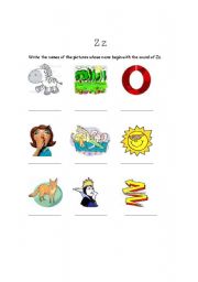 English worksheet: The sound of Z