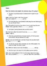 English Worksheet: will or going to (1)