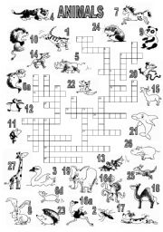 ANIMALS CROSSWORD