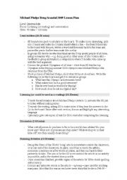 English Worksheet: Michael Phelps drug scandal lesson plan