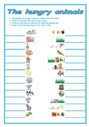 English Worksheet: THE HUNGRY ANIMALS