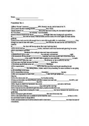 English Worksheet: Prepositions-Time 1