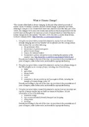 English worksheet: Climate Change Webquest