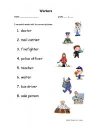 English worksheet: workers