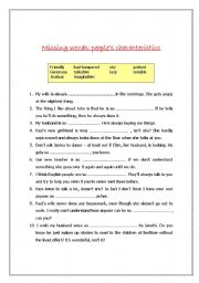 English Worksheet: Personality adjectives