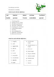 English worksheet: advanced vocabulary