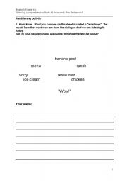 English Worksheet: Listening Comprehension: Heavenly Pies Restaurant