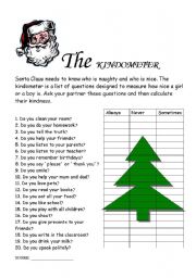 English Worksheet: The kindometer