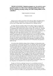 English Worksheet: example of writing essay