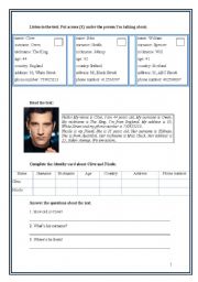 English worksheet: Clive Owen personal ID