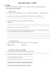 English worksheet: Webquest on Haka